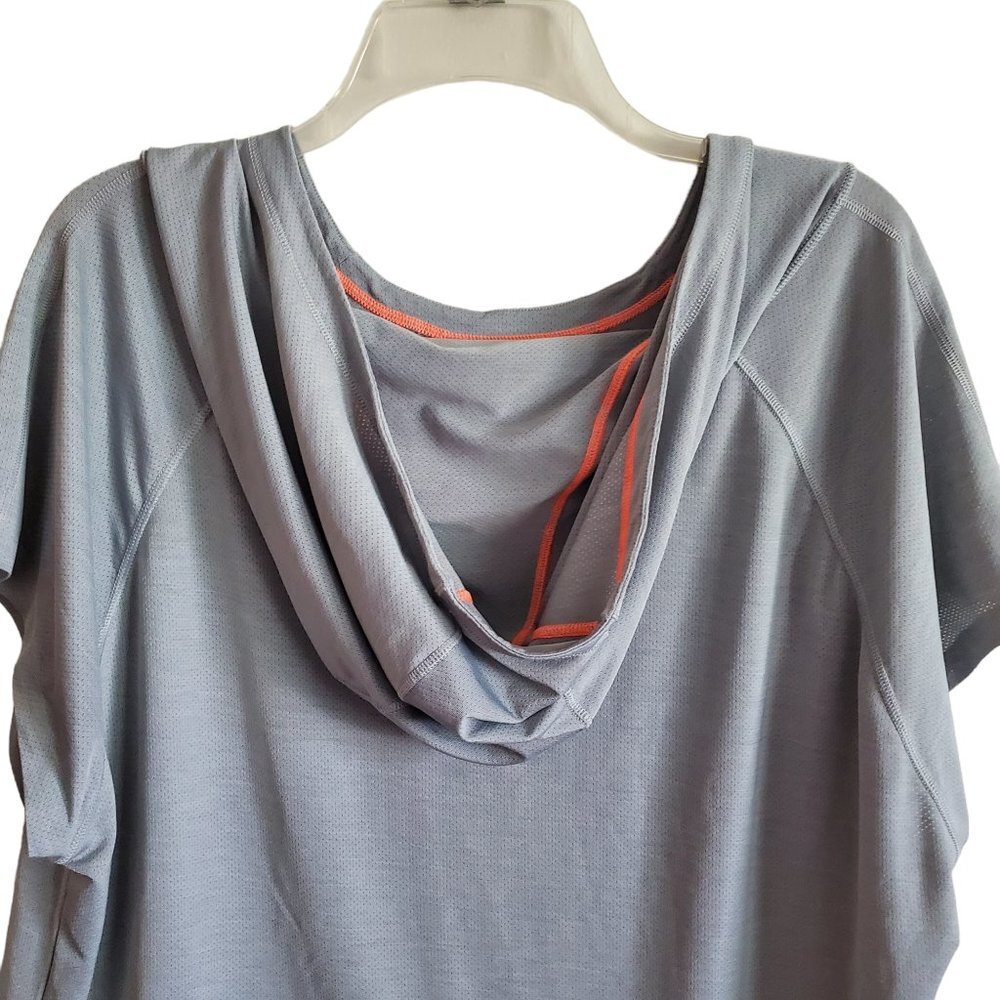 Athleta Hooded Short Sleeve Pull Over‎ Cover Up Blouse Medium - Picture 7 of 15